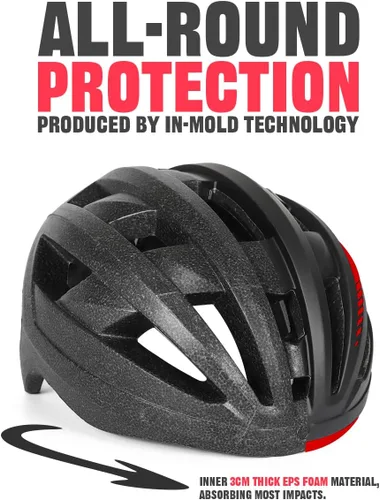 Miniatura 7 de VICTGOAL Casco de bicicleta con luz trasera recargable por USB, gafas magnéticas desmontables, visera solar extraíble, cascos de bicicleta