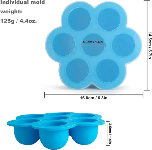 Miniatura 2 de CHuangQi 2 moldes de silicona para bocados de huevo para olla instantánea de 5, 6, 8 cuartos de galón, olla a presión, recipiente de almacenamiento
