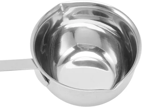 Miniatura 8 de Cryfokt Olla calentadora de mantequilla de acero inoxidable, 0.3 cuartos (25.6 fl oz), color plata, inducción, compatible con estufa de gas