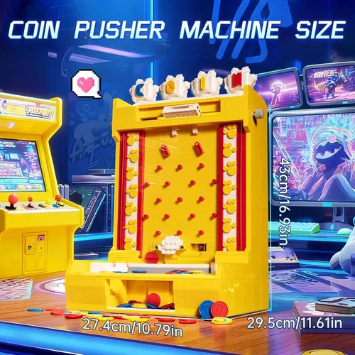 Miniatura 2 de Sosuy Juego de bloques de construcción motorizados para empujador de monedas, 2093 piezas, juego de arcade interactivo para construcción