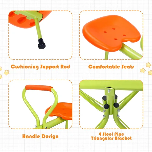 Miniatura 6 de Balancín para niños, Teeter Totter con rotación de 360 grados, equipo de parque infantil para exteriores, hogar, juego de juguetes para niños