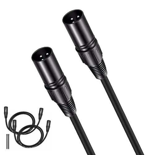 XLR Cables 3FT Female to Female, 3-Pin Balanced Audio Interconnect Cord | Balanced sound wire for microphones, mixers, amplifiers, speakers & DMX