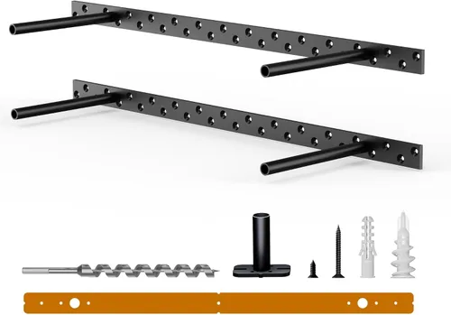 Miniatura 12 de Kit de soporte de estante flotante (no necesita enrutador) con plantilla de guía de taladro - Se adapta a estantes de 1 a 4 pulgadas de grosor