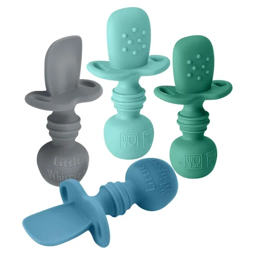 Miniatura 15 de LittleWhispers - Cucharas de silicona para bebés, autoservicio de 6 meses, utensilios aptos para bebés, niños pequeños y niños, primera etapa, Pinks