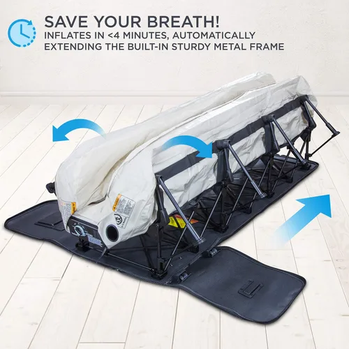 Miniatura 2 de Colchón hinchable de Ivation EZ-Bed, con marco y funda con ruedas, interruptor de autoapagado para lograr la comodidad deseada, superficie cómoda