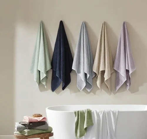 Miniatura 11 de Madison Park Spa Waffle - Juego de toallas de lujo 100 % algodón, tejido de gofre de textura premium, altamente absorbente, secado rápido, ropa