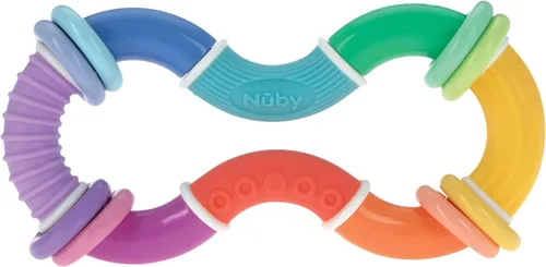 Nuby Twist-a-Ring - Juguete mordedor, sonajero para bebés, juguete para aliviar la dentición del bebé, 6+ meses