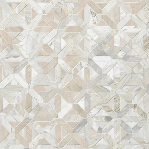Miniatura 25 de MSI Verona Patrón Dorado 12 pulg. x 12 pulg. Azulejo de Mosaico de Mármol Montado en Malla para Pared de Baño, Piso, Salpicadero de Cocina y Verona