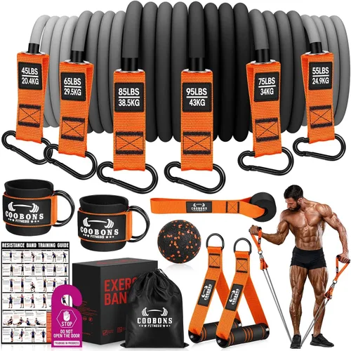 Bandas de resistencia pesada para entrenamiento, bandas de ejercicio de 300 libras con asas, bandas de entrenamiento para hombres, juego de bandas