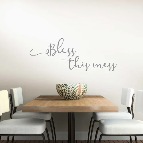 Miniatura 4 de Calcomanía de pared con frase "Bless This Mess" («Bless This Mess»)
