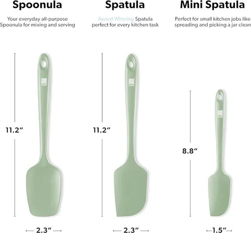 Miniatura 5 de di Oro Living Juego de espátulas de silicona - Espátulas de goma para la cocina para hornear, cocinar, mezclar - Espátulas rallador de silicona