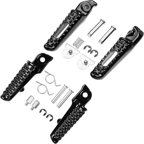 Miniatura 6 de Pedales de reposapiés delanteros y traseros para Honda CBR1000RR 2004-2014, CBR600RR 2003-2023, CB1000R 2008-2014 modelos (delantero+trasero-negro)