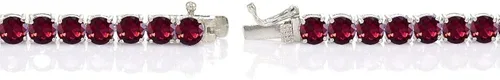 Miniatura 2 de Ice Gems - Pulsera redonda de tenis de plata de ley (rubí, zafiro o esmeralda, 0.197 in)