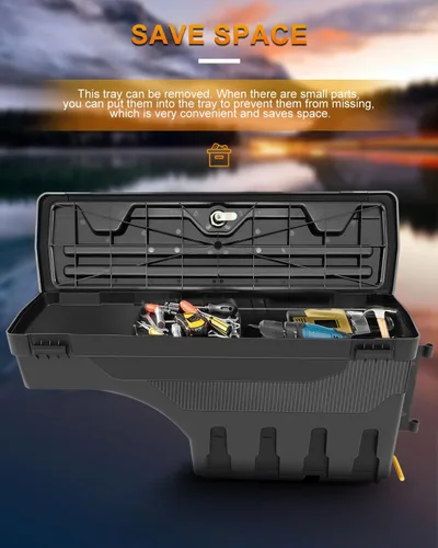 Miniatura 4 de ROADFAR Caja de almacenamiento de repuesto para caja de camioneta del lado derecho del pasajero para Dodge Ram 1500 2500 3500 2002-2010, para Ram