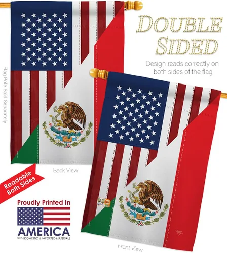 Miniatura 3 de Juego de banderas de la amistad de Estados Unidos y México, juego de banderas regionales de Estados Unidos, alianza mundial, país, área particular