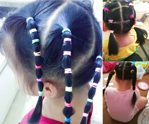 Miniatura 6 de Cintas elásticas para el pelo de bebé, bandas elásticas para el pelo pequeñas para niñas, bandas elásticas para coletas (multicolor)
