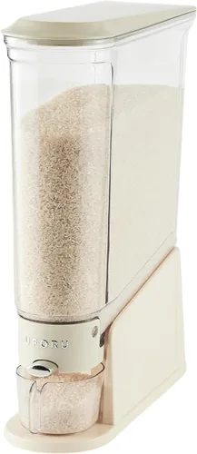 Miniatura 10 de UFORU Dispensador de arroz de 11 libras, recipiente de almacenamiento de arroz delgado para espacios pequeños, dispensador de alimentos secos