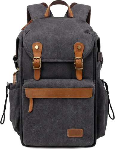 Mochila para cámara; Bolso profesional para cámara UAV; Mochila de gran capacidad para fotografía, mochila de lona para cámara (gris)