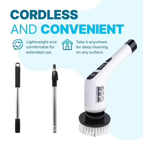 Miniatura 4 de PURSONIC Cepillo de limpieza recargable inalámbrico con 7 cabezales, extensible y versátil para una limpieza sin esfuerzo