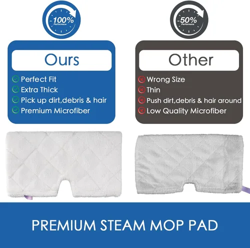 Miniatura 4 de S3501 S3601 - Almohadillas de repuesto para trapeador de vapor compatibles con Shark Steam Pocket Mop, almohadillas de repuesto Vacmop para Paquete