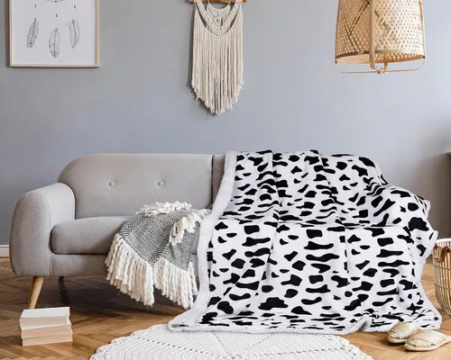 Miniatura 6 de Tirrinia - Manta sherpa de felpa gris de 50 x 60 pulgadas, manta reversible de vellón para cama y sofá, súper suave, cómoda, cálida y mullida manta