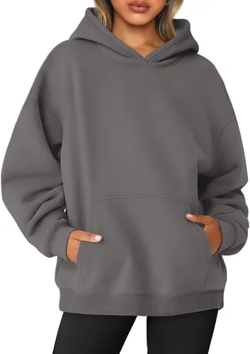 Miniatura 51 de AUTOMET Sudaderas de gran tamaño con capucha de forro polar para mujer, camisas de manga larga, sudaderas con bolsillo para otoño 2025