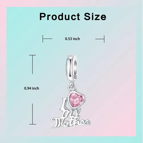 Miniatura 183 de LUXILLA Abalorio de plata de ley 925 para madre, hija, abuela, para familia, amor, madre, hija, abuela, para pulseras, collares, dijes, abalorios