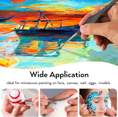 Miniatura 6 de Nicpro Juego de 15 pinturas en miniatura, pinceles de pintura de detalles finos para modelos, aceite acrílico de acuarela, cerámica, zapatos