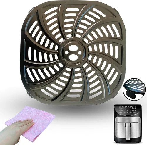 Miniatura 8 de Bandeja de freidora de aire de 2 cuartos para freidora de aire instantáneas Vortex, revestimiento antiadherente de doble capa mejorada, freidora