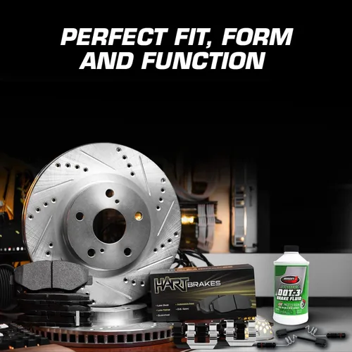 Miniatura 6 de Hart Brakes Kit de frenos delanteros y rotores Pastillas de freno delantero Rotores y pastillas de freno Pastillas y rotores semimetálicos