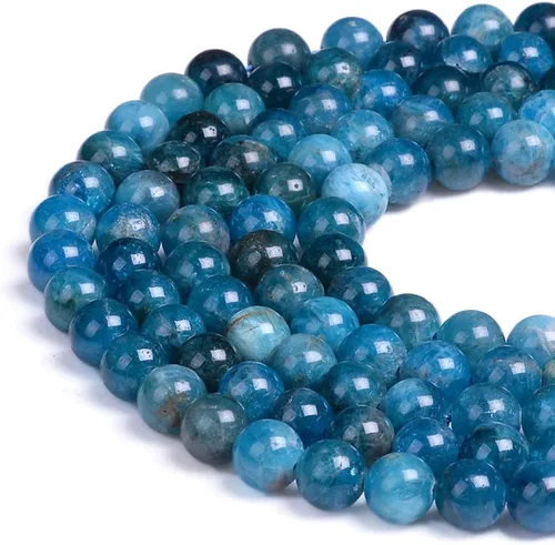 Miniatura 24 de Cuentas sueltas de jade azul teñido natural de 6 mm, cuentas redondas lisas, aproximadamente 15.5 pulgadas, para hacer pulseras y collares de Jade