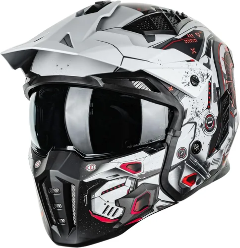 Miniatura 14 de ILM Medio casco de motocicleta de cara abierta 3/4 para hombres y mujeres, casco retro vintage con visera para ciclomotor, ATV, crucero, scooter
