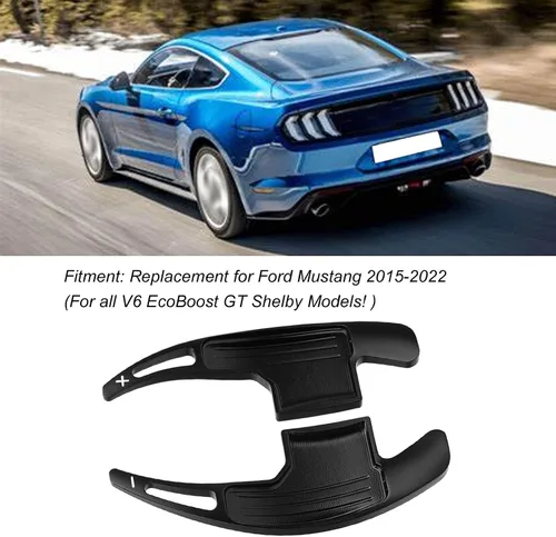 Miniatura 5 de KIMISS Extensión de palanca de cambios de aleación de aluminio para Mustang, paletas de cambio de volante, diseño de hoja ligera, compatible con V6