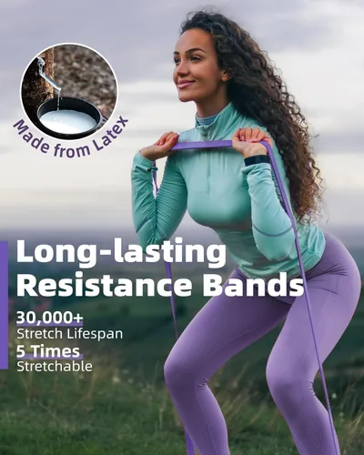 Miniatura 4 de Fitense Resistance Bands Set - Pull Up Bands for Men Women, Exercise Bands Resistance with Door Anchor, Training Poster & Pouch for Body Stretching