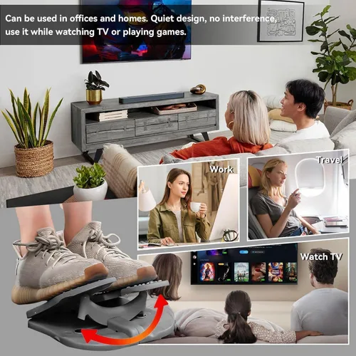 Miniatura 6 de Mini entrenador paso a paso, máquina de ejercicio de nailon reforzado para pies, escalera, silenciosa, plegable, para piernas para oficina en casa