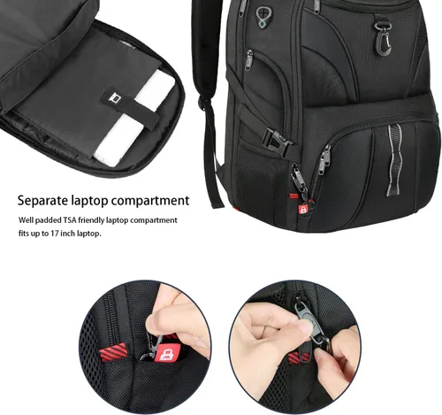 Miniatura 5 de MATEIN Mochila para hombre, mochila extra grande para laptop con puerto USB, mochilas de viaje para mujeres, bolsa antirrobo para computadora