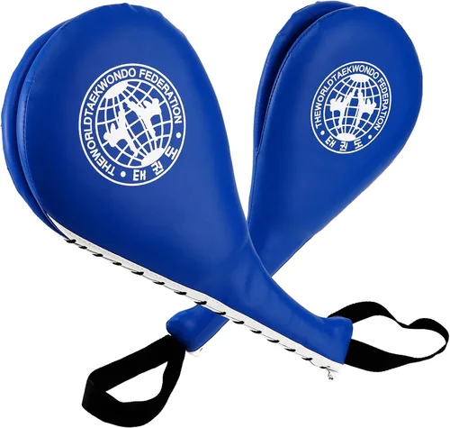 Nicunom Paquete de 2 almohadillas de taekwondo, almohadilla duradera para ataque, karate, artes marciales, entrenamiento de kickboxing, color azul