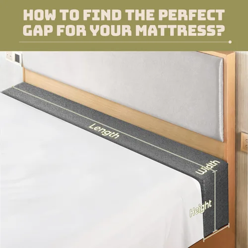 Miniatura 2 de DEEPSHARK - Relleno para hueco de cama de tamaño matrimonial, esponja de alta densidad 45D, funda extraíble y lavable, relleno extendido de colchón