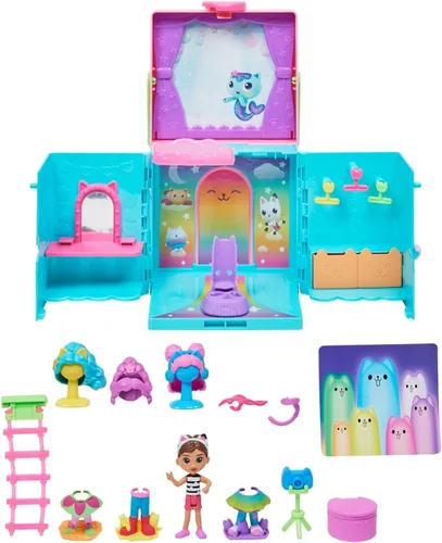 Miniatura 10 de Casa de muñecas de Gabby, armario de vestir portátil con una muñeca Gabby, juguetes sorpresa y accesorios para sesiones de fotos, juguetes
