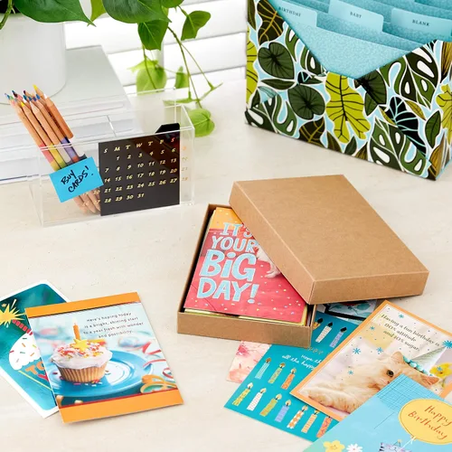 Miniatura 6 de Hallmark Juego de tarjetas de felicitación en blanco surtidas para todas las ocasiones (100 tarjetas) con organizador de tarjetas, surtido