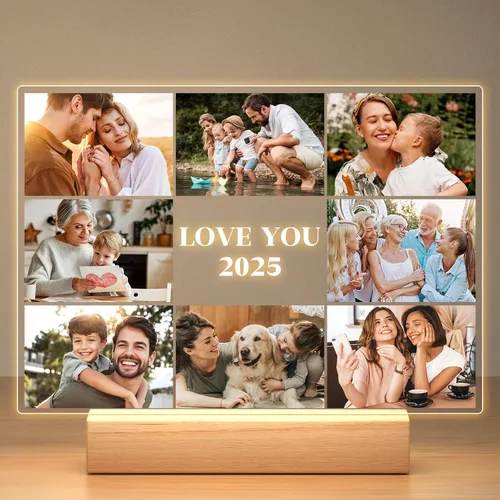Miniatura 26 de Marcos de fotos personalizados con foto, marco de fotos personalizado con luz nocturna, marco de fotos personalizado, regalos de aniversario