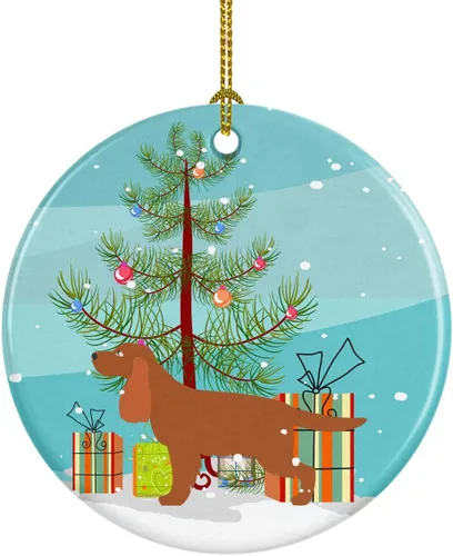 Miniatura 37 de Caroline's Treasures Bulldog inglés «Merry Christmas» adorno de cerámica para árbol de Navidad, decoración colgante para el hogar, Navidad, fiestas