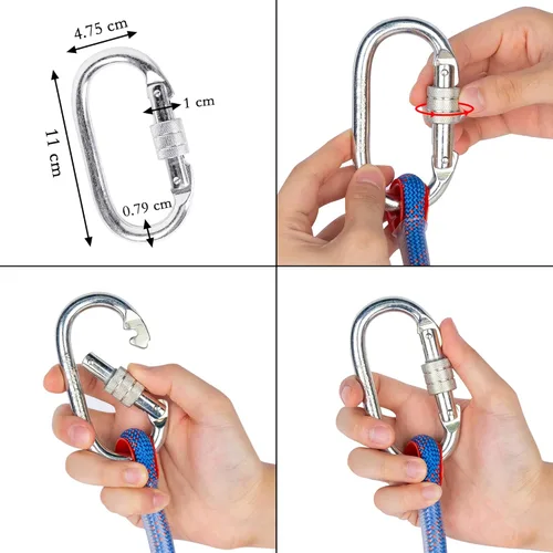 Miniatura 4 de Cuerda de escalada para interiores y exteriores, 10/12/0.551 in (32FT/49FT/65FT/98FT), cuerda de escalada en roca estática para cuerda de escape