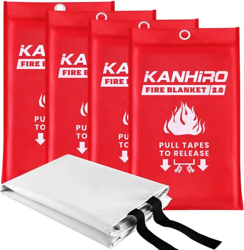 Miniatura 11 de Emergency Fireproof Cloak with Hood – KANHIRO 1076°F Heat Resistant Fire Escape Poncho, Extra Large Silicone Coated Fire Blanket Cape for Home