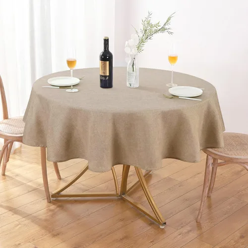 Miniatura 9 de AUSSPVOCT 2 manteles de lino texturizado para mesa rectangular, 52 x 70 pulgadas, mantel rectangular impermeable, lavable, tela para mesa