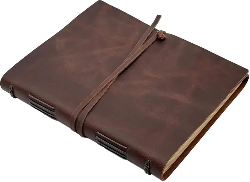 Miniatura 16 de Cuaderno de diario marrón – El mejor diario de cuero genuino fresco para escritores, tamaño A5, 6.2 x 8.5 pulgadas, bloc de notas para hombres