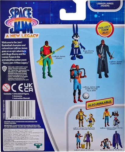 Miniatura 4 de Moose Toys- Space Jam: A New Legacy, figura de acción Baller, Lebron James de 5 pulgadas (Robin).