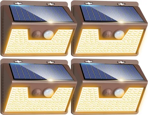 Miniatura 47 de Peasur Luces Solares para Exteriores con Sensor de Movimiento, 140 LED Luz Solar Alimentada por Energía Solar para Cerca Impermeable, 3 Modos