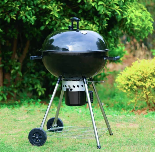 Miniatura 7 de MFSTUDIO Master Kettle - Parrilla de carbón de 22 pulgadas, parrilla premium para exteriores con termómetros, tapa esmaltada de porcelana y colector