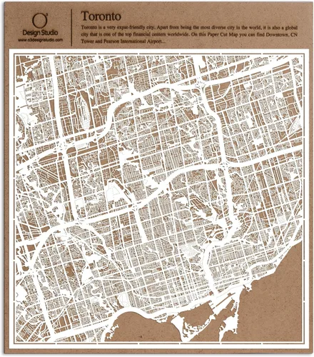 Miniatura 53 de O3 Design Studio Aberdeen - Mapa de papel cortado en papel blanco de 12 x 12 pulgadas